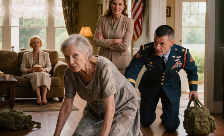 My son came home after 7 years in the military to surprise me, but instead found me working like a maid in the very house my late husband and I had bought. When he learned that his wife and her family had taken everything from me, he stormed inside and said, “This ends today.”