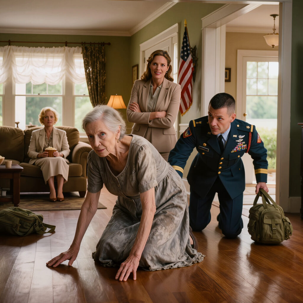 My son came home after 7 years in the military to surprise me, but instead found me working like a maid in the very house my late husband and I had bought. When he learned that his wife and her family had taken everything from me, he stormed inside and said, “This ends today.”