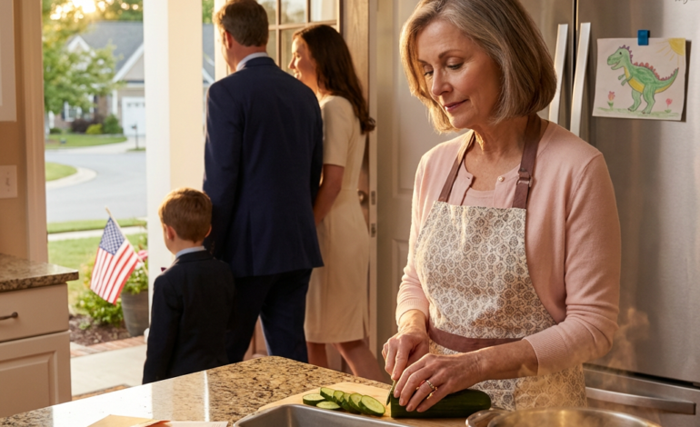 My son got a promotion and took everyone out to celebrate, but somehow I was the one left at home. A little later, my daughter-in-law texted, “Mom, don’t forget to finish the leftovers in the fridge.” I replied, “Ok,” then quietly zipped up my suitcase, took one last look around the house, and left without a word. Near midnight, they came home laughing, unlocked the front door, and froze the second they stepped inside.
