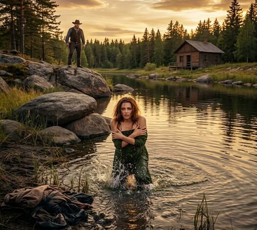 HE FOUND ME HIDING A BLOODSTAINED WEDDING DRESS IN HIS CREEK… THEN I knee-deep in Blackwater Creek with a bloodstained wedding dress in my hands and a pistol hidden in the bodice.