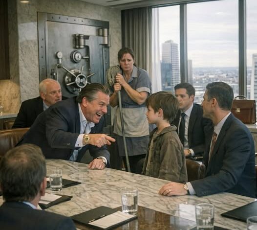The Billionaire Mocked the Cleaning Lady’s Son in Front of His Entire Boardroom — “Open the Safe and I’ll Give You $100 Million,” He Said with a Laugh, But When the Boy Calmly Spoke the Code Without Touching It, the Room Fell Into a Silence So Heavy It Exposed More Than Just the Lock—it Revealed Exactly Who Held the Real Power All Along