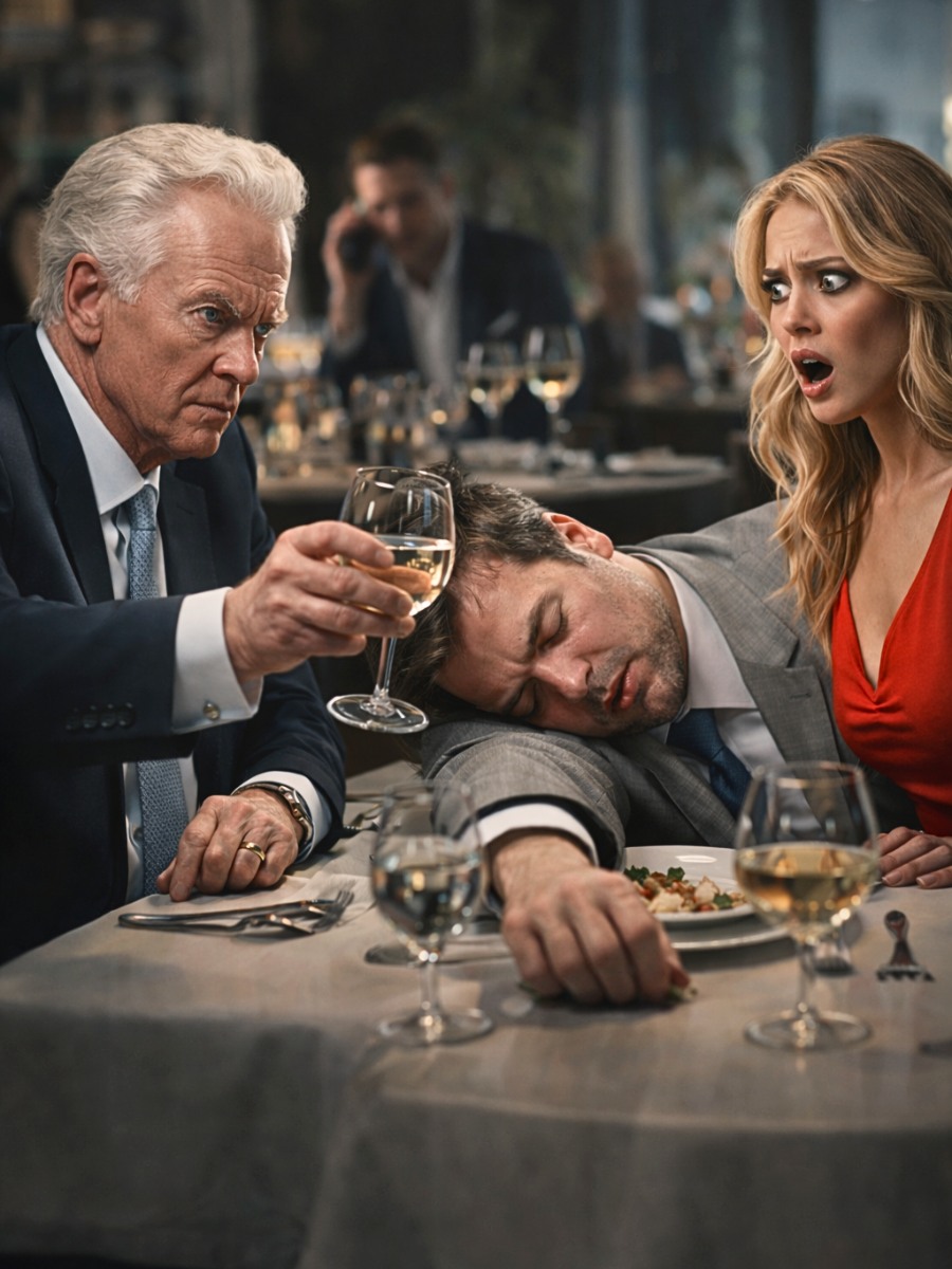 Jeg solgte bedriften min for 60 millioner dollar og bestemte meg for å feire med datteren min og mannen hennes. Vi dro til den dyreste restauranten i byen. Da jeg gikk bort for å ta en telefonsamtale, kom en kelner bort og sa: «Det ser ut til at datteren din har helt noe i glasset ditt.» Så jeg gikk tilbake og byttet glass. 15 minutter senere …
