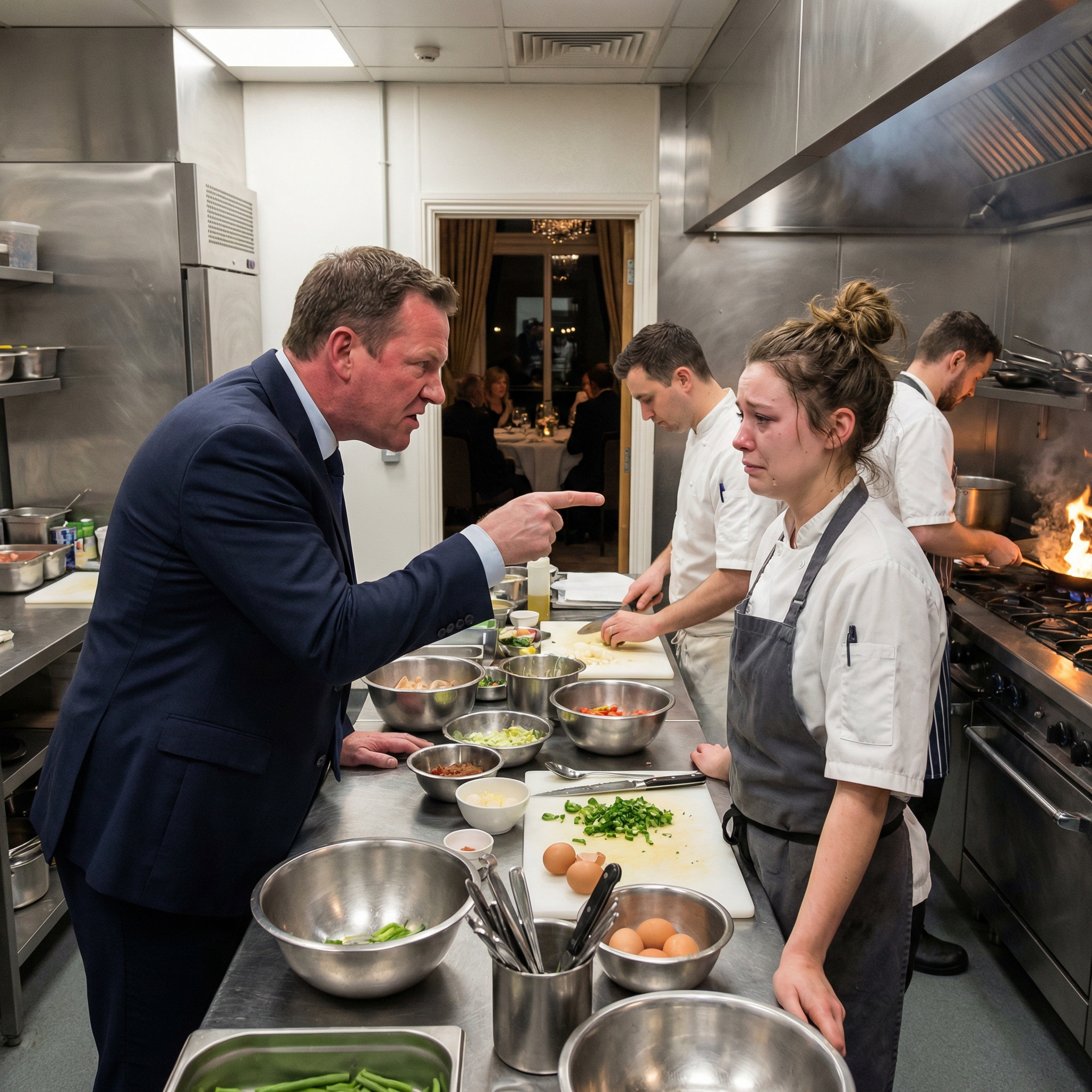 «Bli på kjøkkenet. Søsteren din skal underholde VIP-investorene i kveld», befalte pappa under den storslåtte åpningen av familierestauranten vår. Jeg tok av meg forkleet, gikk ut bakdøren og kjørte av gårde. Ti minutter senere reiste hovedinvestoren seg i spisesalen og annonserte: «Michelin-stjernekokken jeg kom for å finansiere sendte meg nettopp en tekstmelding om at hun sluttet.» Så rev han i stykker sjekken på 5 millioner dollar … rett foran øynene deres!