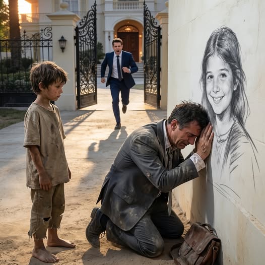 The Billionaire Stormed Outside Ready to Beat the Orphan Boy Drawing on His Wall… But What He Saw Made Him Drop to His Knees—and Uncovered a Truth That Shocked the Entire City