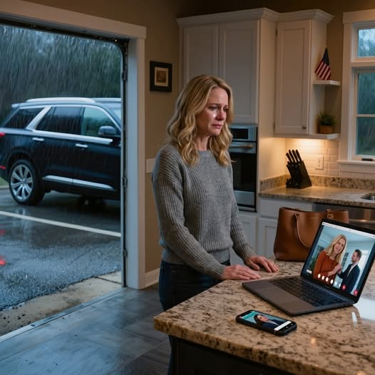 I came home from a Dallas work trip close to midnight to find the garage completely empty, my fully paid-off Audi RSQ8 gone, and when I checked the cameras, I saw my parents secretly take the key from my safe and hand it to my golden-child brother; when I demanded the car back, my mother just said calmly, “Family shares, it’s only a car” — a few hours later, on I-95, that night was no longer his celebration dinner