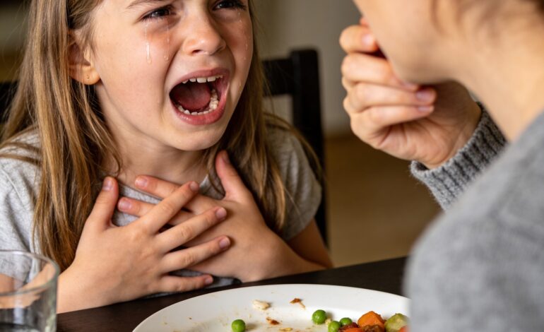 Fra det øyeblikket hun flyttet inn hos oss, rørte min manns fem år gamle datter knapt måltidene sine. Natt etter natt sa hun forsiktig: «Beklager, mamma… Jeg er ikke sulten,” og skyver tallerkenen hennes bort. Mannen min avfeide det. “Hun vil venne seg til slutt,” sa han. Men en kveld, mens han var på forretningsreise, hvisket den lille jenta: «Mamma… Jeg må fortelle deg noe.” Det hun sa etterpå, fikk meg til å ta opp telefonen og ringe politiet uten å nøle