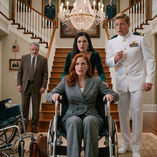My sister shoved my wheelchair down the stairs after I quietly reported my brother-in-law to NCIS when I saw his $80,000 Rolex. Ten minutes later, a military SUV pulled up outside, and two Navy officers walked through the door… and the first thing that changed in my father’s house was not the noise. It was Jillian’s face.