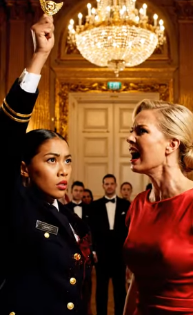 My stepmom ripped the gold wings from my Air Force uniform and shouted, “You stole this!” in a silent ballroom full of generals, senators, and my father—who stared at the floor while I bled. Then an eighty-two-year-old veteran stepped forward, reached for the brooch in her hand, and said, “Ma’am… these are pilot wings from Normandy.” In that instant, the room changed—and so did everything she thought she controlled.