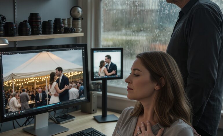To uker etter bryllupet mitt ringte fotografen og ba meg om å ikke fortelle foreldrene mine ennå fordi han hadde funnet noe jeg måtte se først, og da jeg satt i studioet hans og så et speilbilde bak festteltet fange mannen min og forloveren min i ett bilde de aldri visste eksisterte, Jeg innså at den lykkeligste dagen i mitt liv hadde blitt brukt som dekke for noe langt styggere – nyheter