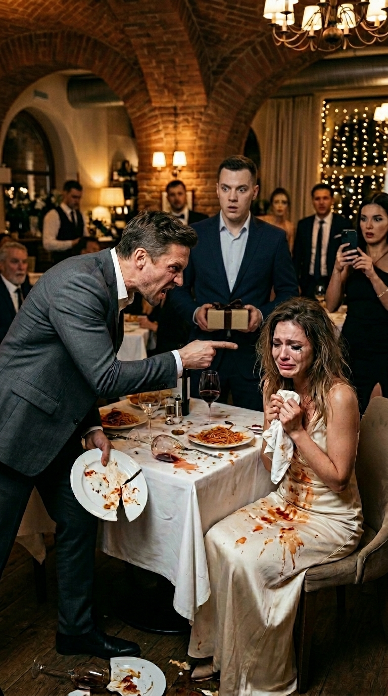 Min manns arrogante, milliardærbror ydmyket meg på min 5-årsdag, kalte meg høyt for «billig søppel» før han kastet maten sin rett mot brystet mitt. Mens hans elitevenner klappet og jeg satt dekket av saus, så hele spisesalen på i dødsstillhet. Så kom mannen min tilbake. Da han så meg gråte, mistet han ikke besinnelsen. Han sto bare bak sin sadistiske bror med dødelig ro og avsa en dødsdom på seks ord som ødela hans perfekte liv for alltid.