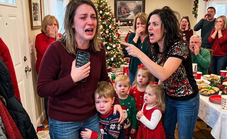 “Familien min ville ikke ha barn på julefesten—inkludert sønnen min. Men da jeg kom, var søsterens tre barn allerede der. ‘De fortjener å være her,’ sa de. Jeg sa ingenting og tok sønnen min med meg. Jeg sendte en melding: ‘Dere skal alle betale for dette.’ Telefonen min begynte å vibrere nonstop. 57 ubesvarte anrop.”