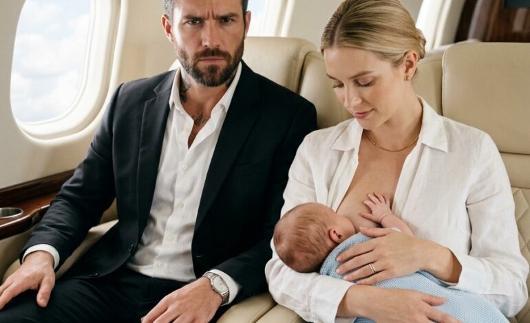 En mektig forretningsmanns baby ville ikke slutte å gråte på et fly — før en sørgende alenemor trådte frem og gjorde det ingen andre våget… Og det som skjedde deretter fikk den mektige faren til å miste kontrollen