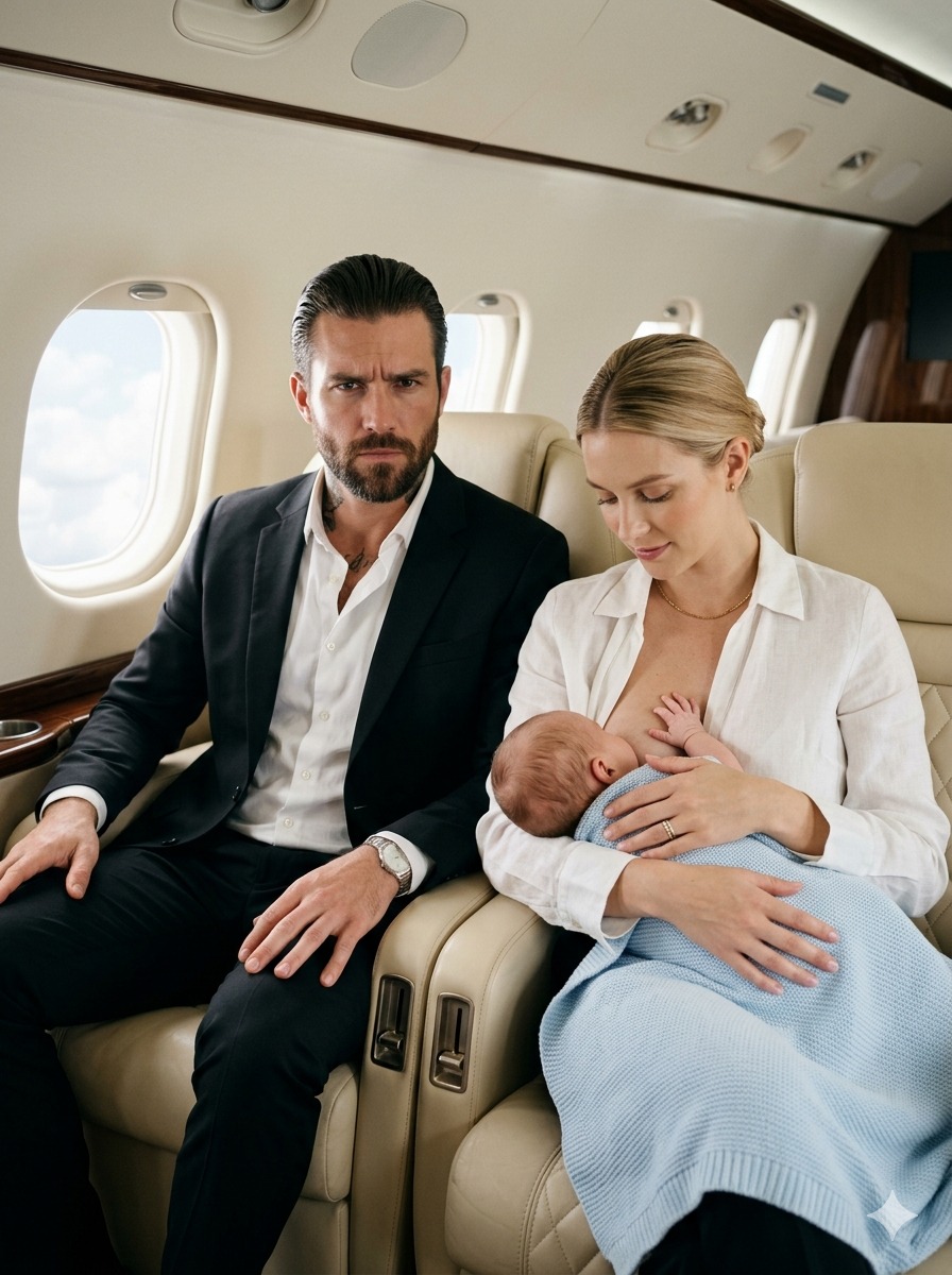 En mektig forretningsmanns baby ville ikke slutte å gråte på et fly — før en sørgende alenemor trådte frem og gjorde det ingen andre våget… Og det som skjedde deretter fikk den mektige faren til å miste kontrollen