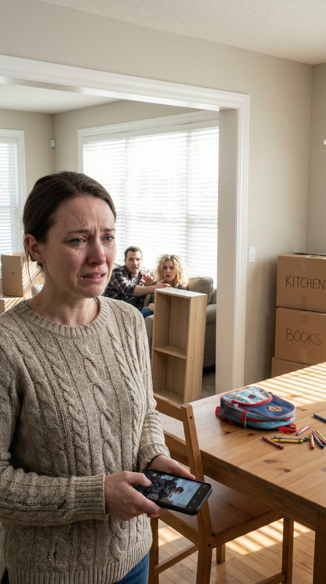 Kolme päivää muuton jälkeen puhelimeni soi. “Emma?” mies kuiskasi. “Olen edellinen omistaja. Unohdin poistaa kameran… Se oli yhä yhteydessä puhelimeeni.” Vatsani muljahti. “Kamera—missä?” Hänen äänensä särkyi. “Näin miehesi. Sohvallasi. Tyttöystävänsä kanssa. Kun olit ulkona tyttäresi kanssa.” Etuovi napsahti auki takanani… ja Mark astui sisään hymyillen.