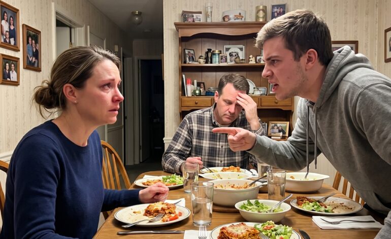 “Under middagen så stesønnen min rett på meg og sa: ‘Du er en taper. Men moren min er det ikke.’ Mannen min sa ingenting. Jeg sa ingenting. Jeg bare satt der og tok imot. En uke senere hadde han ingen jobb, ingen bil, og ingen steder igjen å bo. Den kvelden ringte mannen min meg i panikk.” ….
