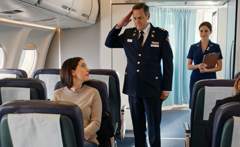 Min svigerinne byttet plass ved porten min – så kom en senior general ned midtgangen og sa: «Frue.»
